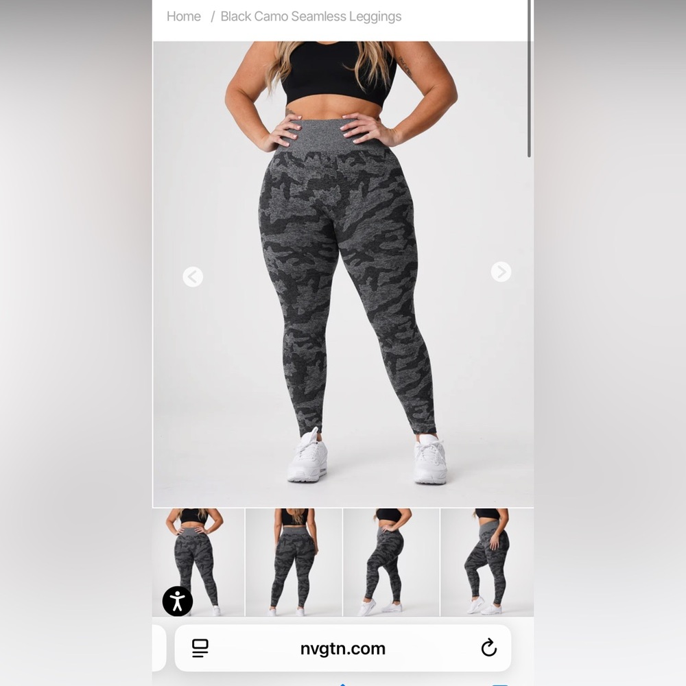 NVGTN Grey and Black Camo Seamless Leggings